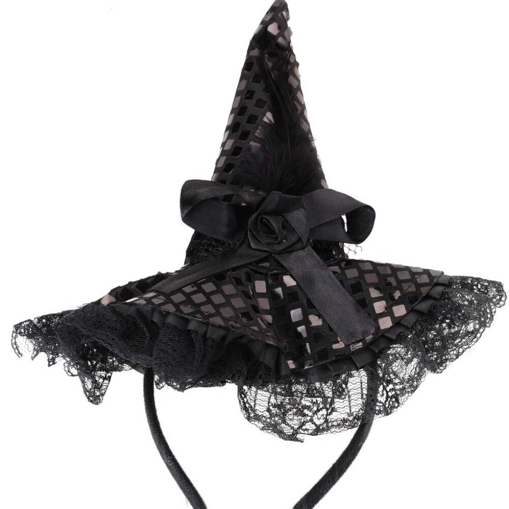 Halloween Witch Hat Headband for Halloween Costume Dress up Party Supplies Black